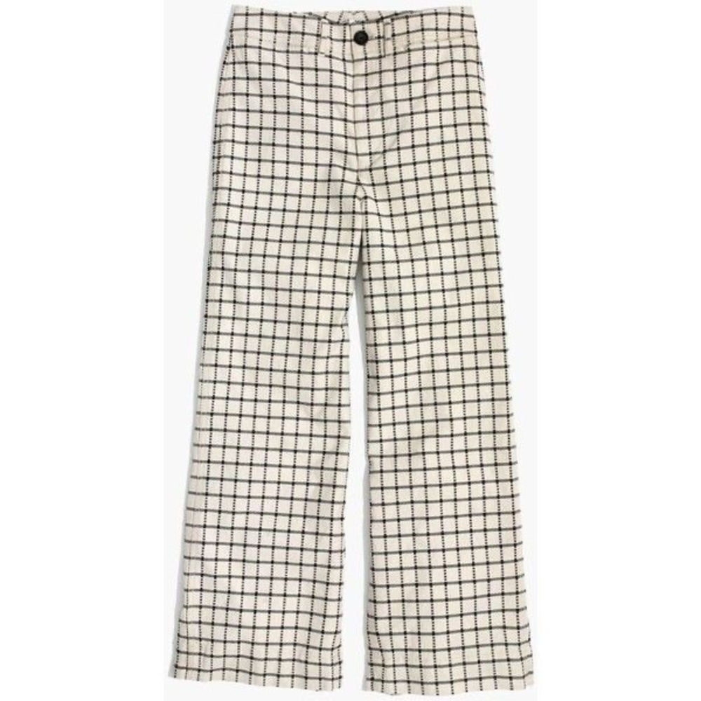 Madewell Langford Wide-Leg Crop Pants Windowpane